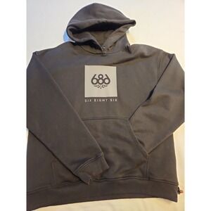 686 Knockout Black Snowboarding Hoodie Sweatshirt Size Large